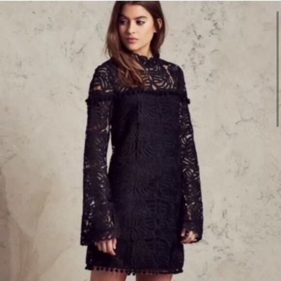 NWT Tularosa Matilda lace pom pom mock neck dress - Picture 2 of 12